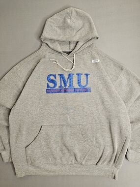Vintage Jansport SMU Mustangs Southern Methodist University Pullover Hoodie Gray